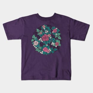 Floral pattern of spirals, swirls, doodles Kids T-Shirt